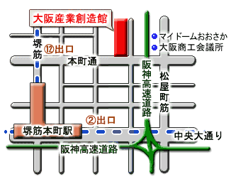 大阪産業創造館付近地図